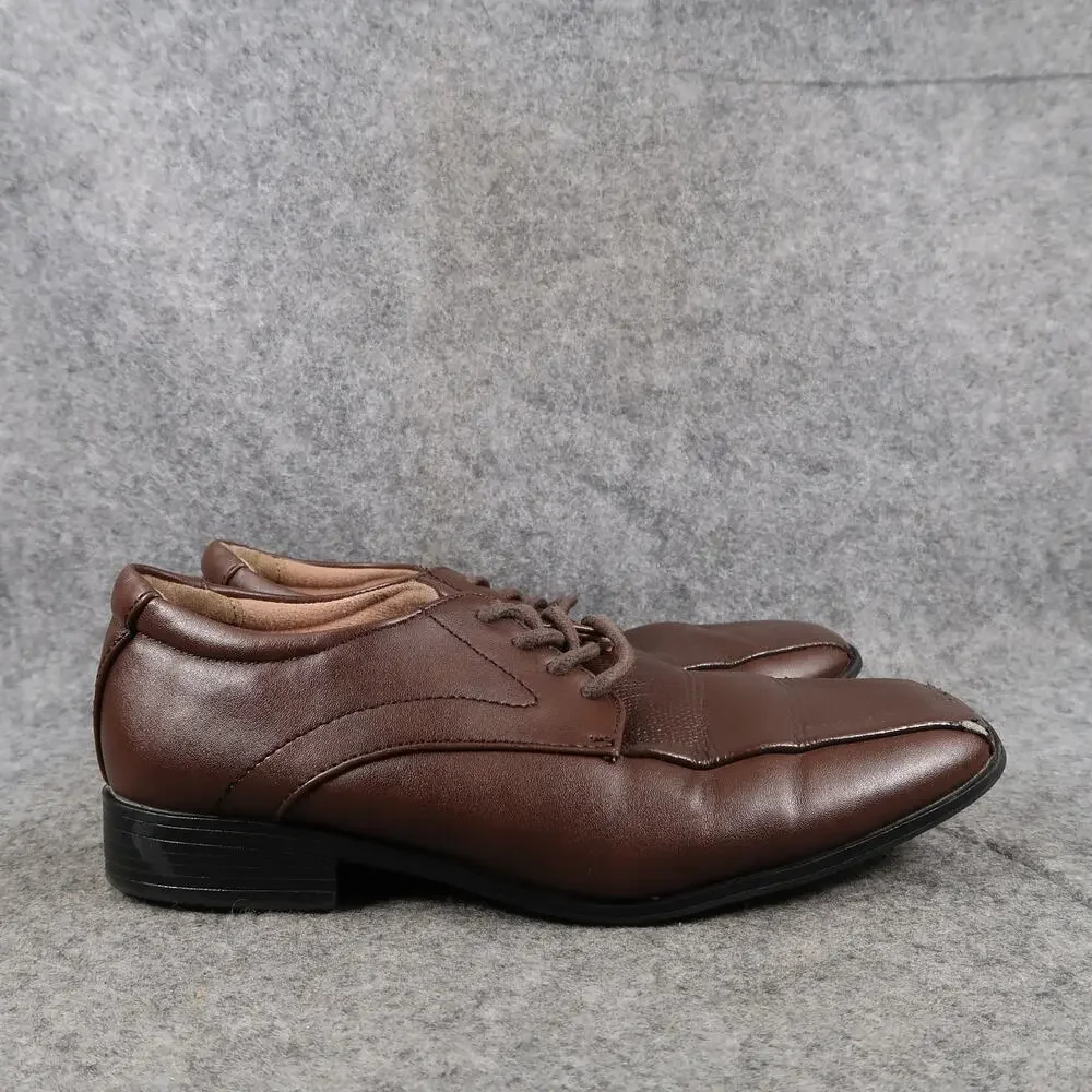 Smart Fit Kids Shoes 2 Derby Oxford Dress Formal Brown Lace Up Square Toe Boys